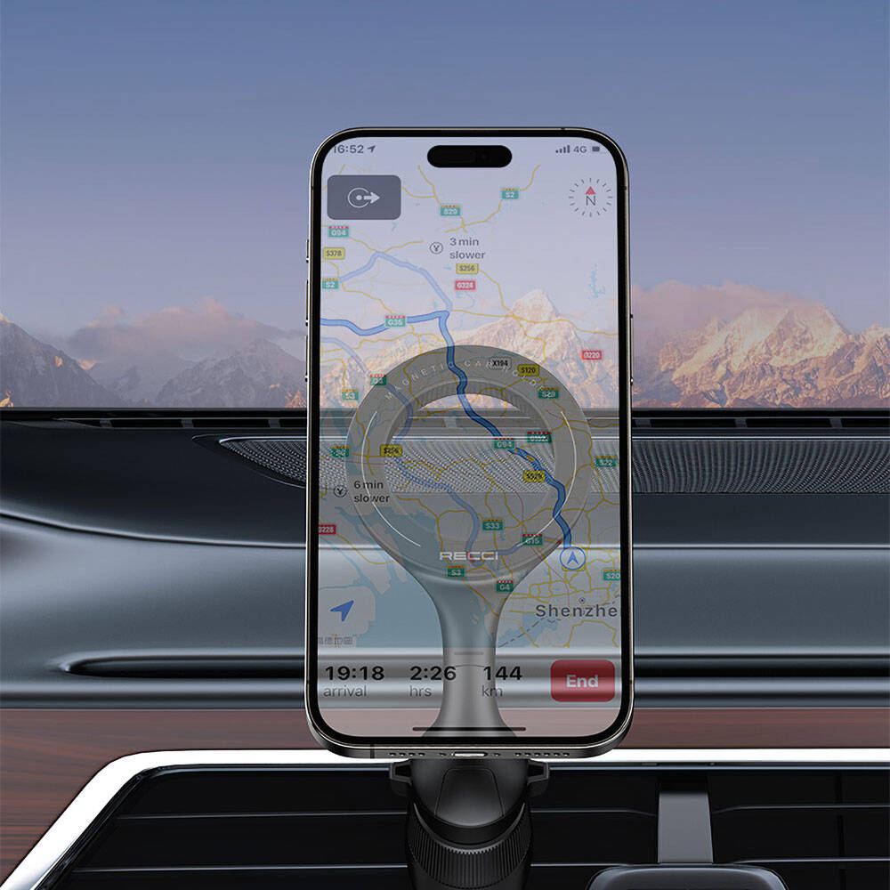 Recci RHO-C42 Magsafe Magnetik 360° Dönebilen Havalandırma Tasarım Araç Telefon Tutucu - 6 Recci RHO-C42 Magsafe Magnetik 360° Dönebilen Havalandırma Tasarım Araç Telefon Tutucu - 6